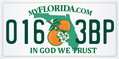 FL license plate 0163BP