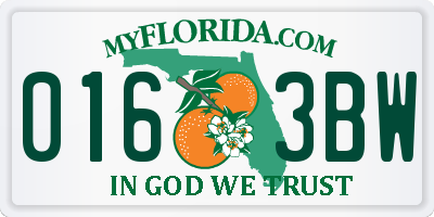 FL license plate 0163BW
