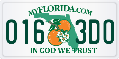 FL license plate 0163DO
