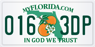 FL license plate 0163DP