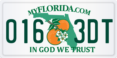 FL license plate 0163DT