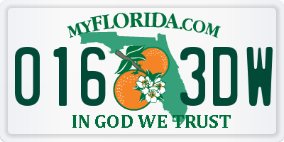 FL license plate 0163DW