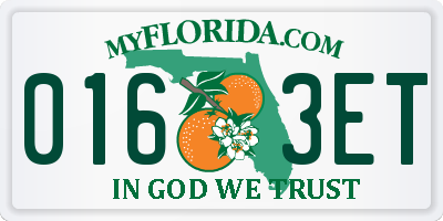 FL license plate 0163ET