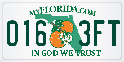 FL license plate 0163FT