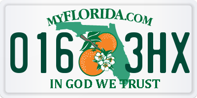 FL license plate 0163HX