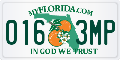 FL license plate 0163MP