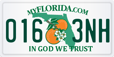 FL license plate 0163NH