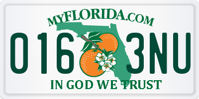 FL license plate 0163NU