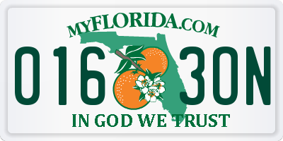 FL license plate 0163ON