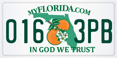 FL license plate 0163PB