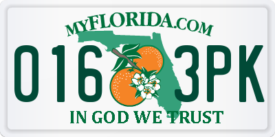 FL license plate 0163PK