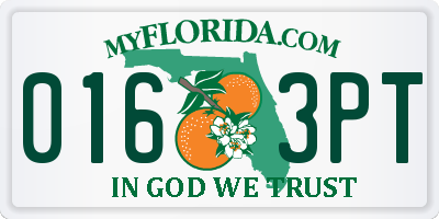 FL license plate 0163PT