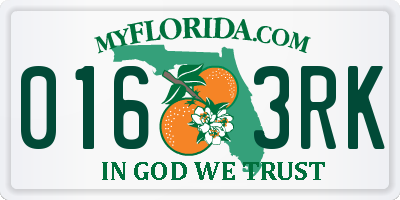 FL license plate 0163RK