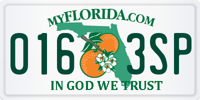 FL license plate 0163SP