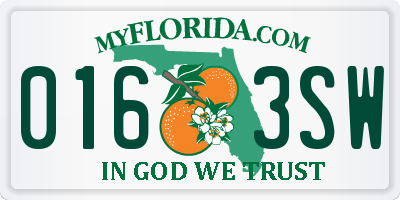 FL license plate 0163SW