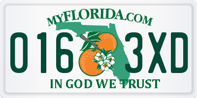 FL license plate 0163XD