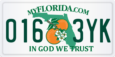 FL license plate 0163YK