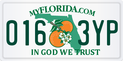 FL license plate 0163YP