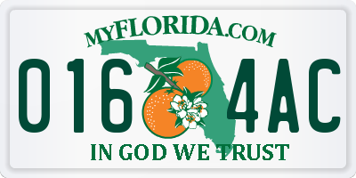 FL license plate 0164AC
