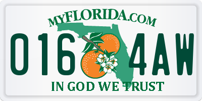 FL license plate 0164AW