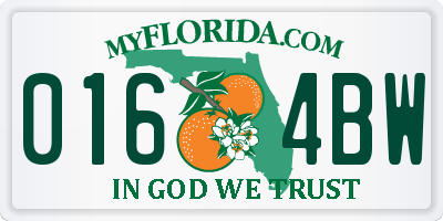 FL license plate 0164BW