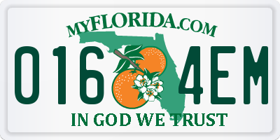 FL license plate 0164EM