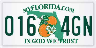 FL license plate 0164GN