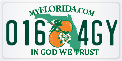 FL license plate 0164GY