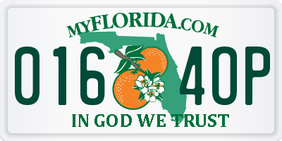 FL license plate 0164OP