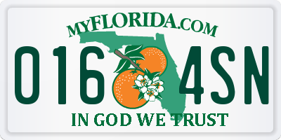 FL license plate 0164SN
