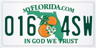 FL license plate 0164SW