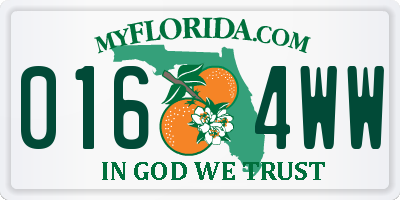 FL license plate 0164WW