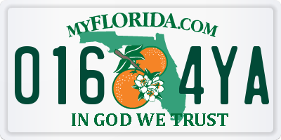 FL license plate 0164YA