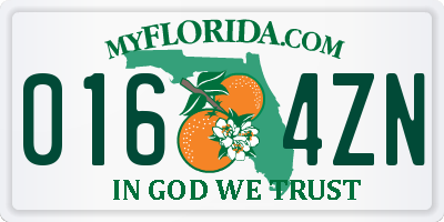 FL license plate 0164ZN