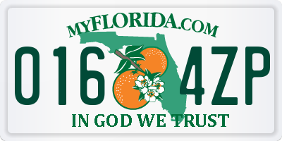 FL license plate 0164ZP