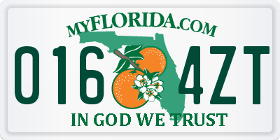 FL license plate 0164ZT