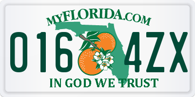 FL license plate 0164ZX