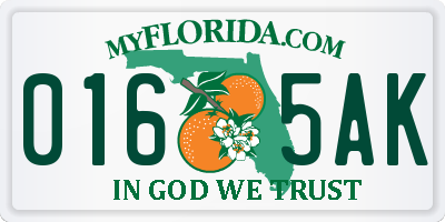 FL license plate 0165AK
