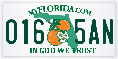 FL license plate 0165AN
