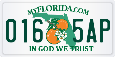 FL license plate 0165AP
