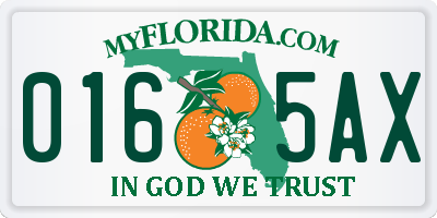 FL license plate 0165AX