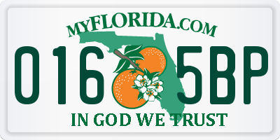 FL license plate 0165BP