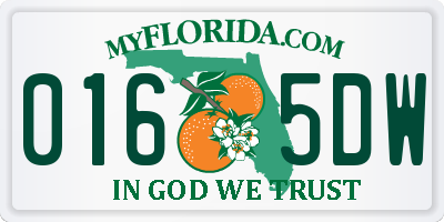 FL license plate 0165DW