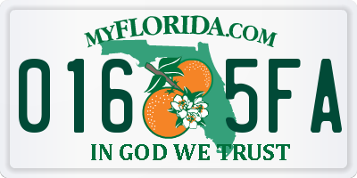 FL license plate 0165FA