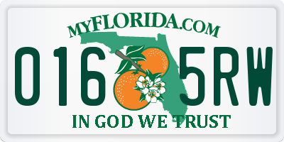 FL license plate 0165RW