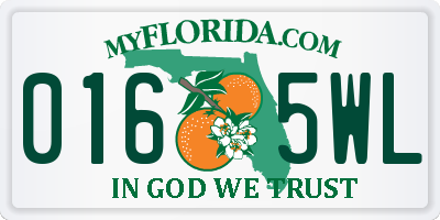 FL license plate 0165WL