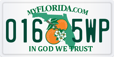 FL license plate 0165WP