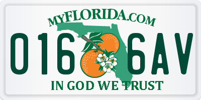 FL license plate 0166AV