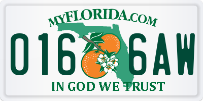 FL license plate 0166AW