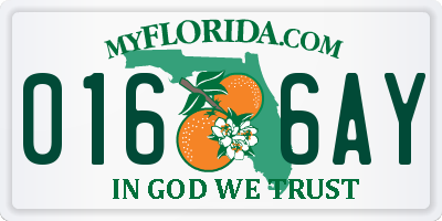 FL license plate 0166AY